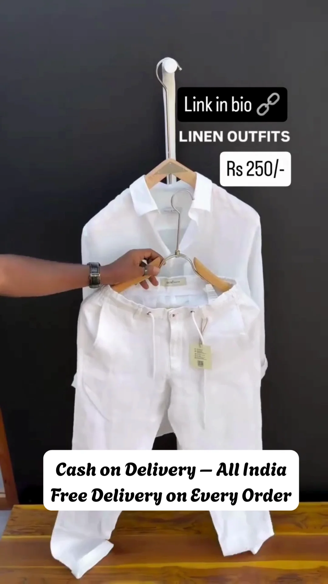 Men’s White Linen Drawstring Pants Lightweight Summer Casual Ethnic Wear